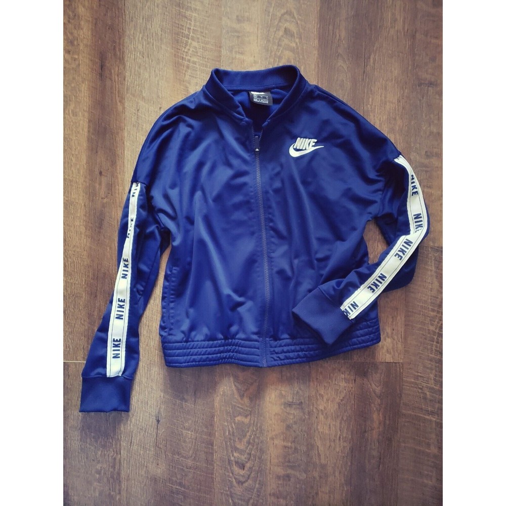 Boys XL Nike Blue Quarter Zip With Sleeve Logo Strip